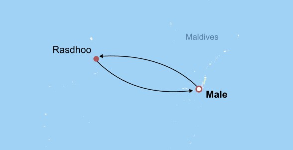 Maldives Honeymoon Package Itinerary Map
